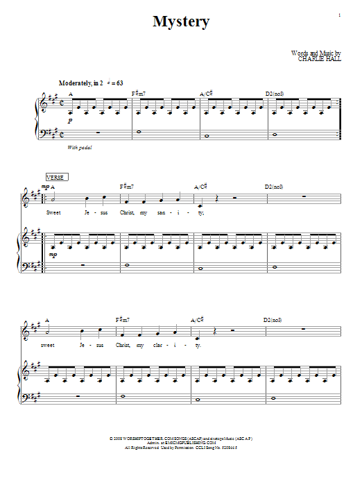 Download Passion Mystery Sheet Music and learn how to play Piano, Vocal & Guitar (Right-Hand Melody) PDF digital score in minutes