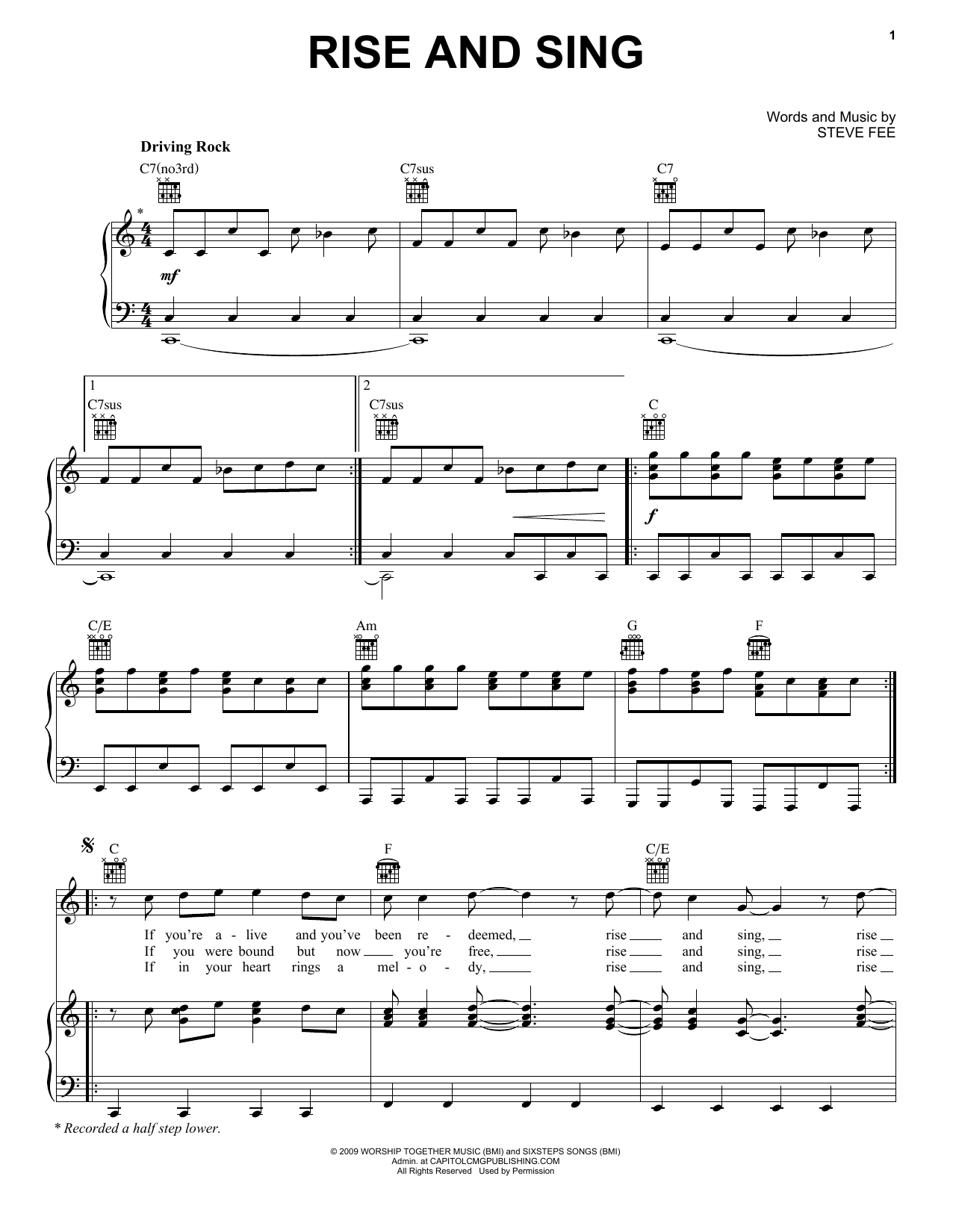 Download Passion Rise And Sing Sheet Music and learn how to play Piano, Vocal & Guitar (Right-Hand Melody) PDF digital score in minutes