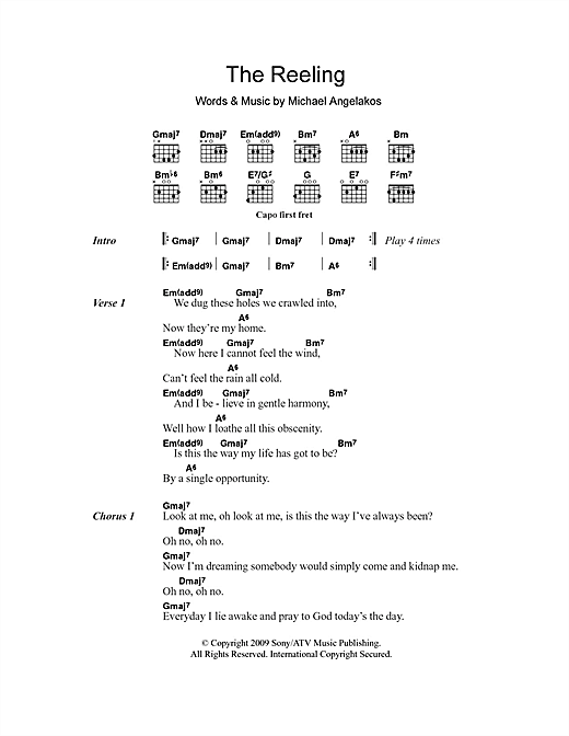 Download Passion Pit The Reeling Sheet Music and learn how to play Lyrics & Chords PDF digital score in minutes