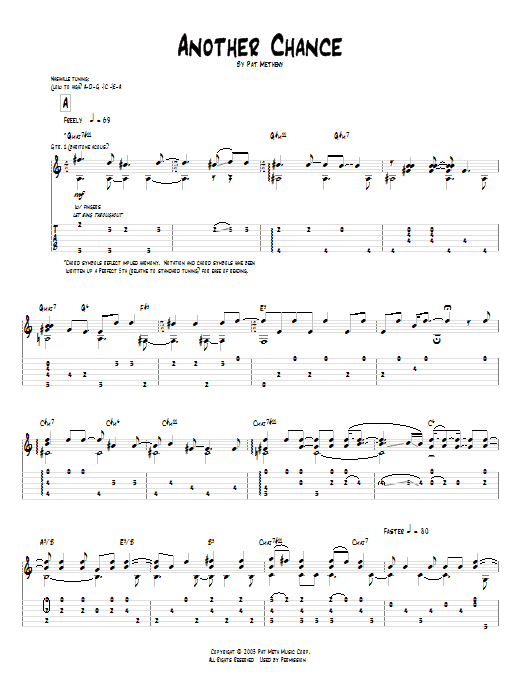 Download Pat Metheny Another Chance Sheet Music and learn how to play Guitar Tab PDF digital score in minutes
