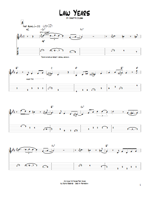 Download Pat Metheny Law Years Sheet Music and learn how to play Guitar Tab PDF digital score in minutes