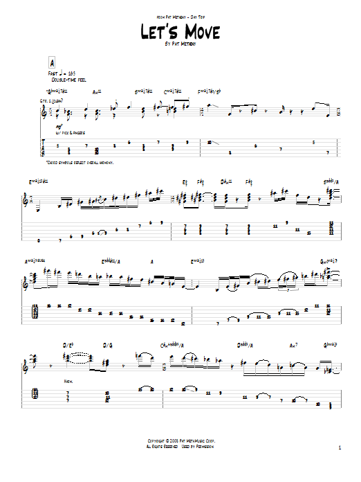 Download Pat Metheny Let's Move Sheet Music and learn how to play Real Book – Melody & Chords PDF digital score in minutes