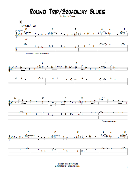 Download Pat Metheny Round Trip / Broadway Blues Sheet Music and learn how to play Guitar Tab PDF digital score in minutes