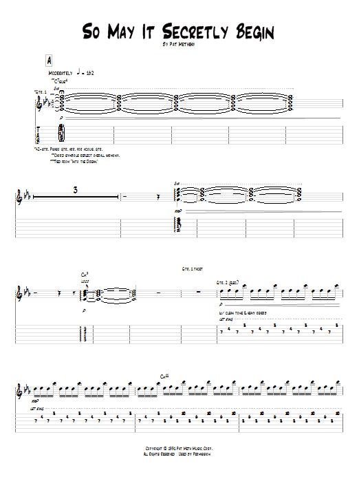 Download Pat Metheny So May It Secretly Begin Sheet Music and learn how to play Real Book – Melody & Chords PDF digital score in minutes