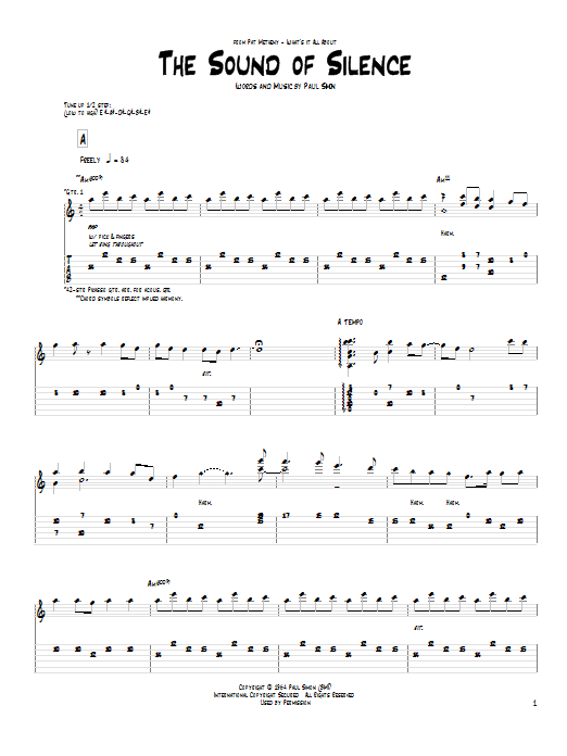 Download Pat Metheny The Sound Of Silence Sheet Music and learn how to play Guitar Tab PDF digital score in minutes