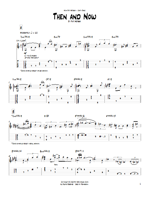 Download Pat Metheny Then And Now Sheet Music and learn how to play Real Book – Melody & Chords PDF digital score in minutes