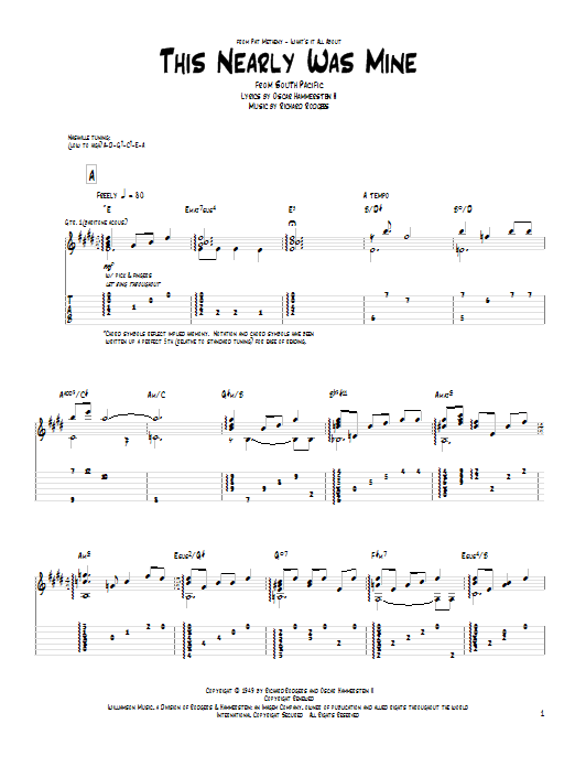 Download Pat Metheny This Nearly Was Mine Sheet Music and learn how to play Guitar Tab PDF digital score in minutes