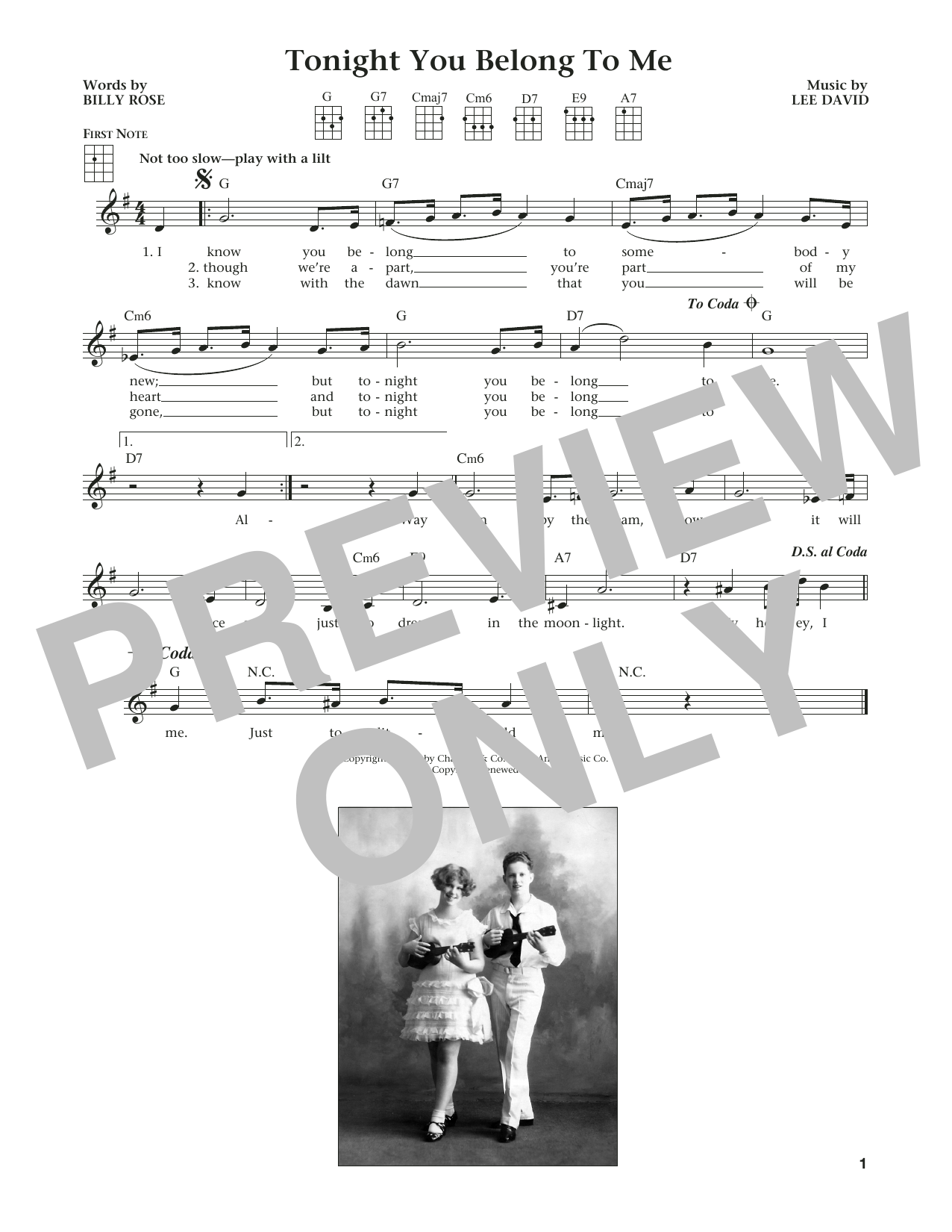 Download Patience & Prudence Tonight You Belong To Me Sheet Music and learn how to play Ukulele PDF digital score in minutes