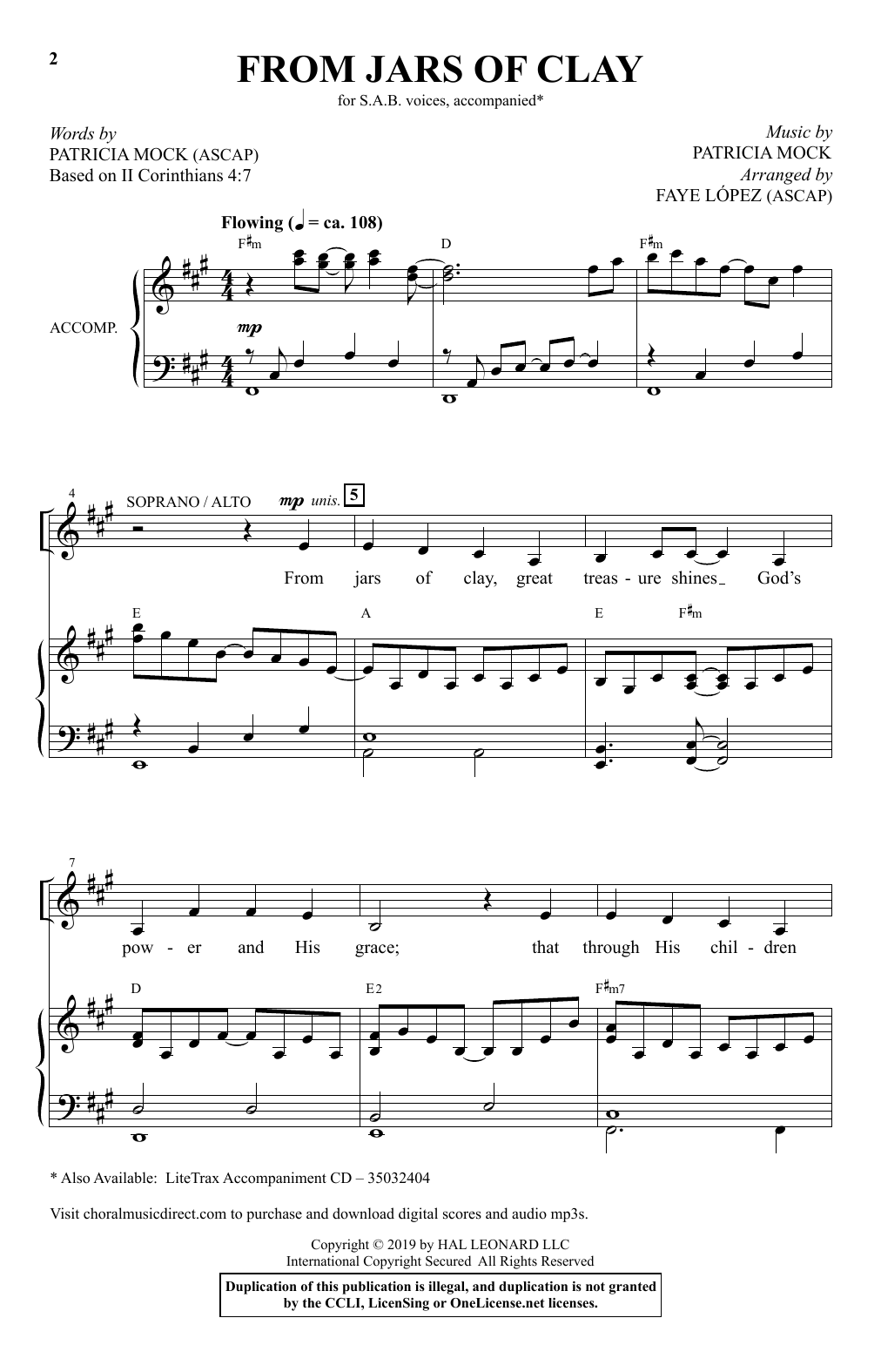 Download Patricia Mock From Jars Of Clay (arr. Faye Lopez) Sheet Music and learn how to play SAB Choir PDF digital score in minutes