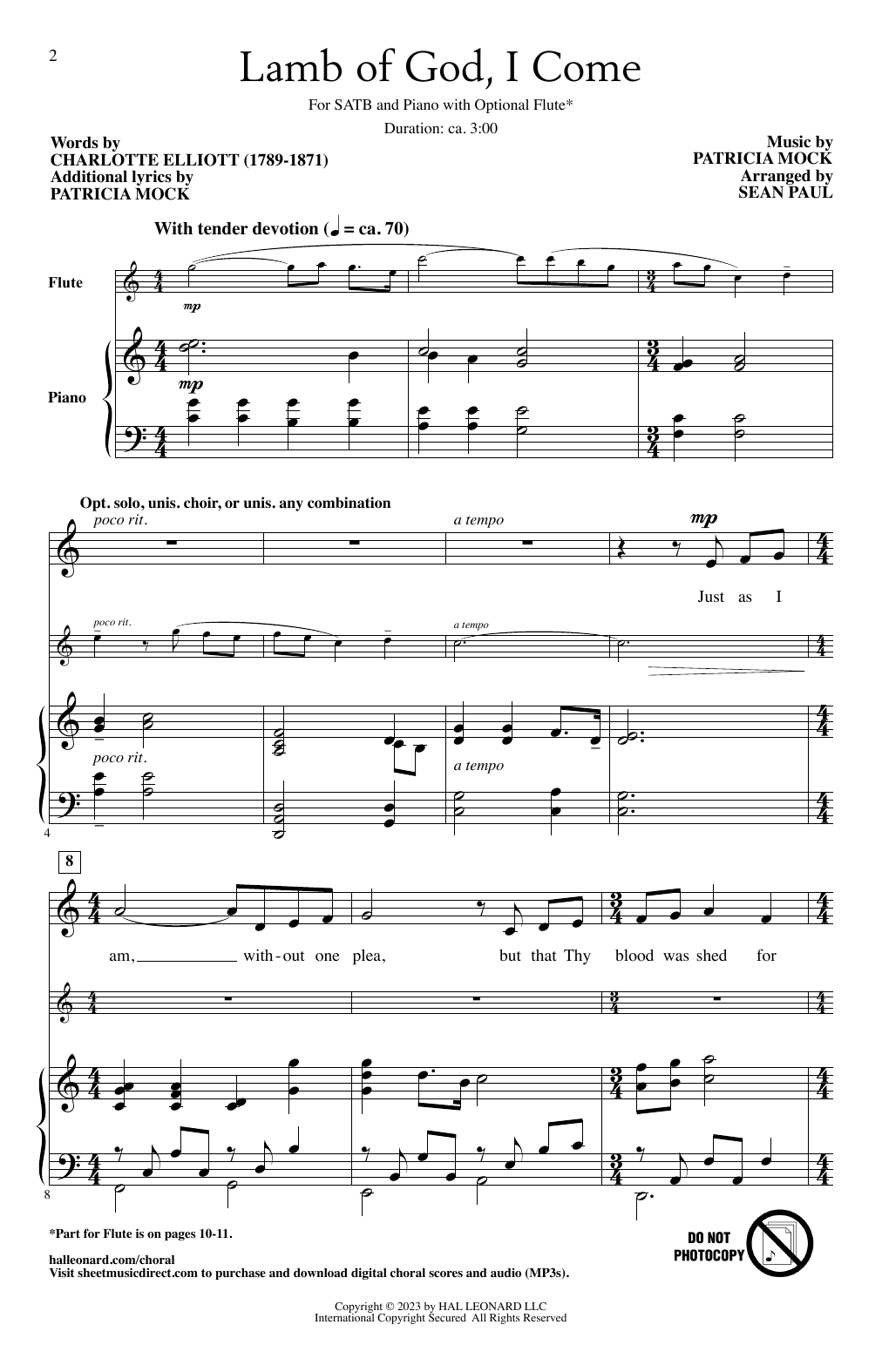 Download Patricia Mock Lamb of God, I Come (arr. Sean Paul) Sheet Music and learn how to play SATB Choir PDF digital score in minutes