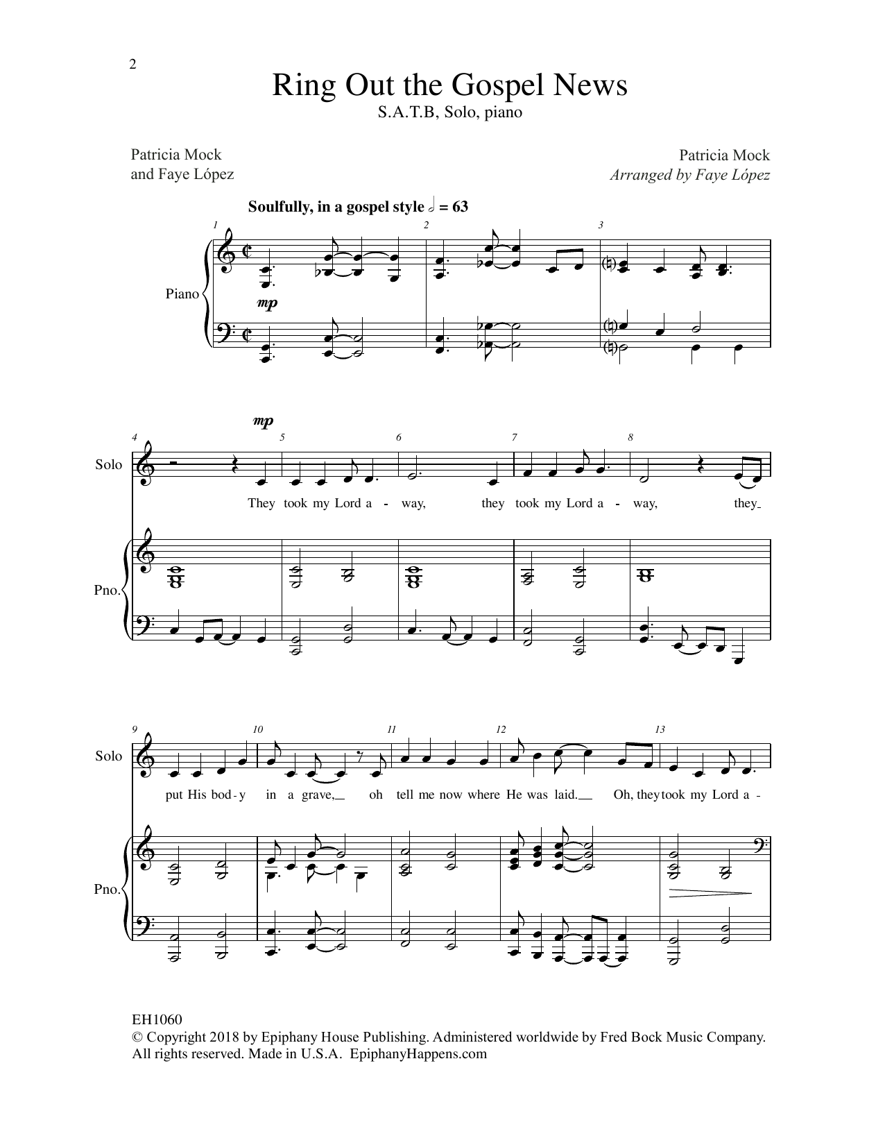 Download Patricia Mock Ring Out the Gospel News Sheet Music and learn how to play SATB Choir PDF digital score in minutes
