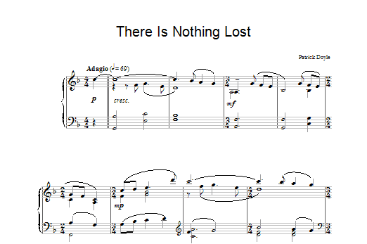 Download Patrick Doyle There Is Nothing Lost (from Sense And Sensibility) Sheet Music and learn how to play Piano PDF digital score in minutes