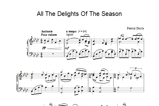 Download Patrick Doyle All The Delights Of The Season (from Sense And Sensibility) Sheet Music and learn how to play Piano PDF digital score in minutes