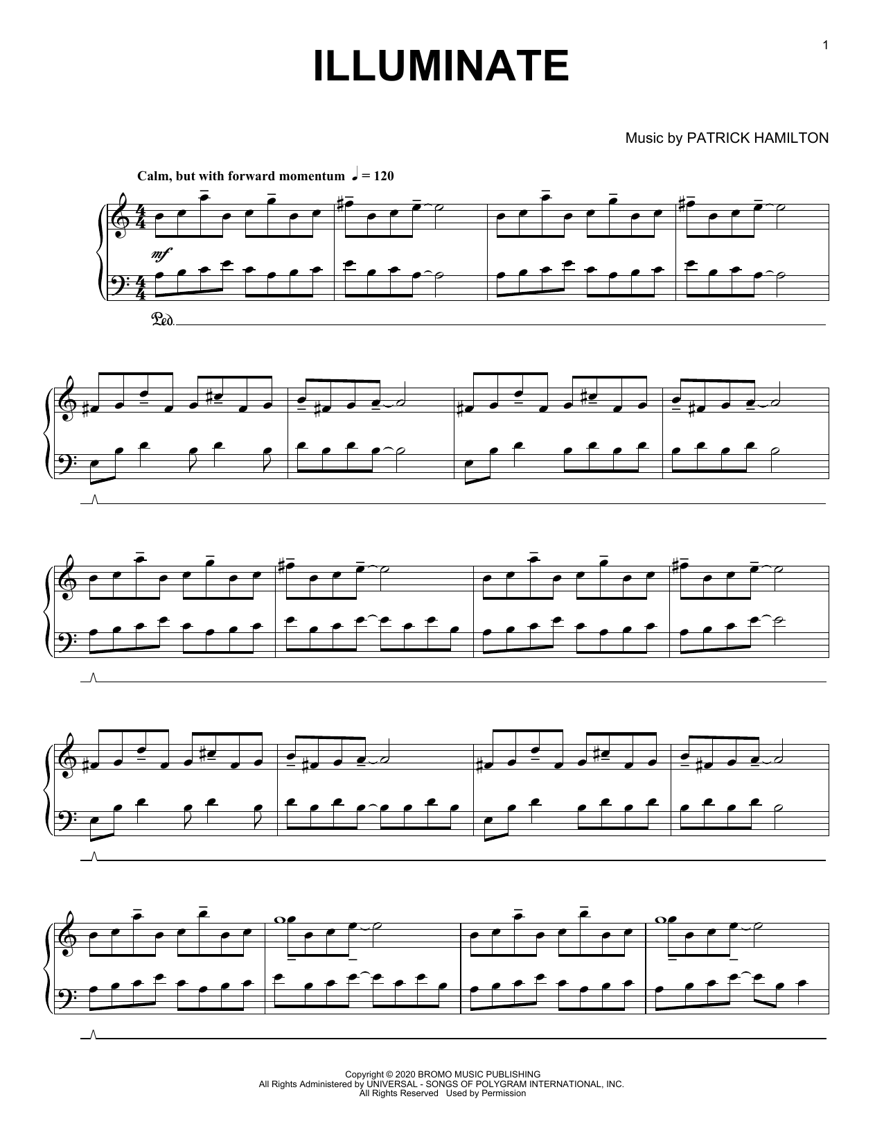 Download Patrick Hamilton Illuminate Sheet Music and learn how to play Piano Solo PDF digital score in minutes