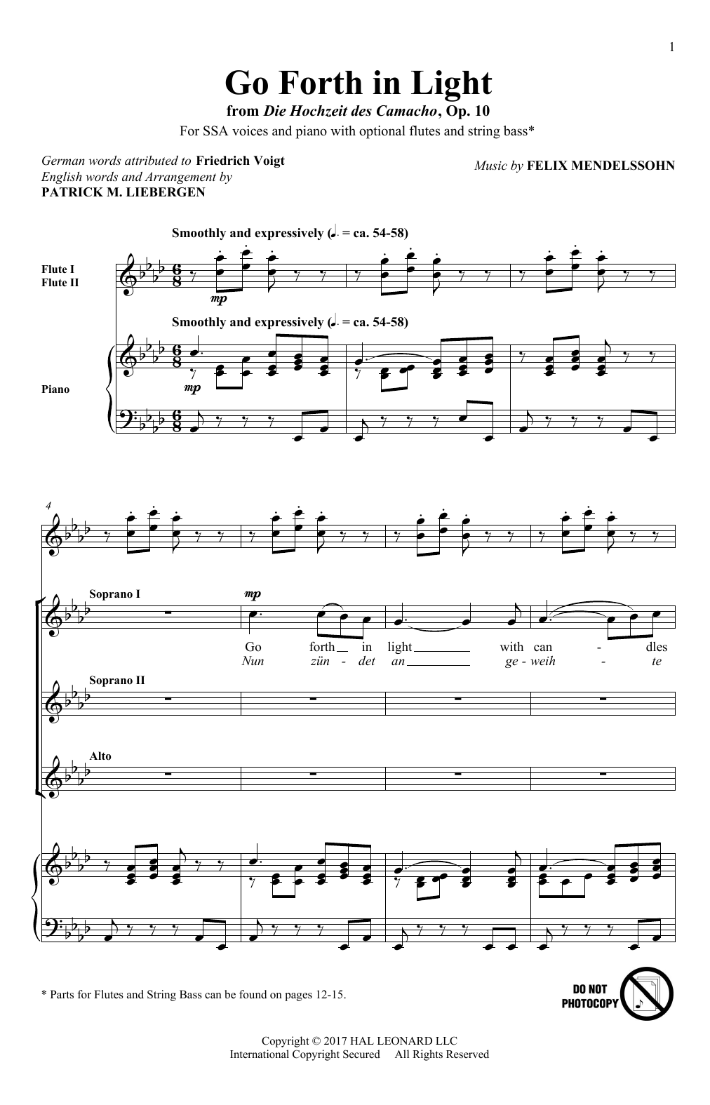 Download Patrick Liebergen Go Forth In Light! Sheet Music and learn how to play SSA PDF digital score in minutes