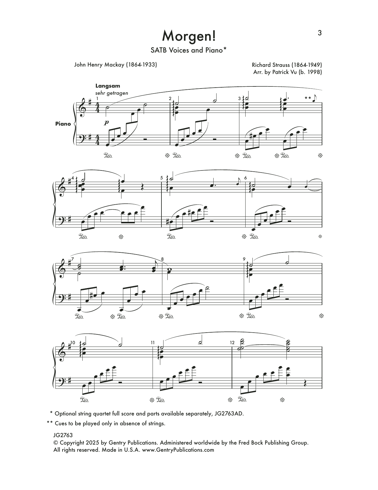 Download Patrick Vu Morgen! Sheet Music and learn how to play SATB Choir PDF digital score in minutes