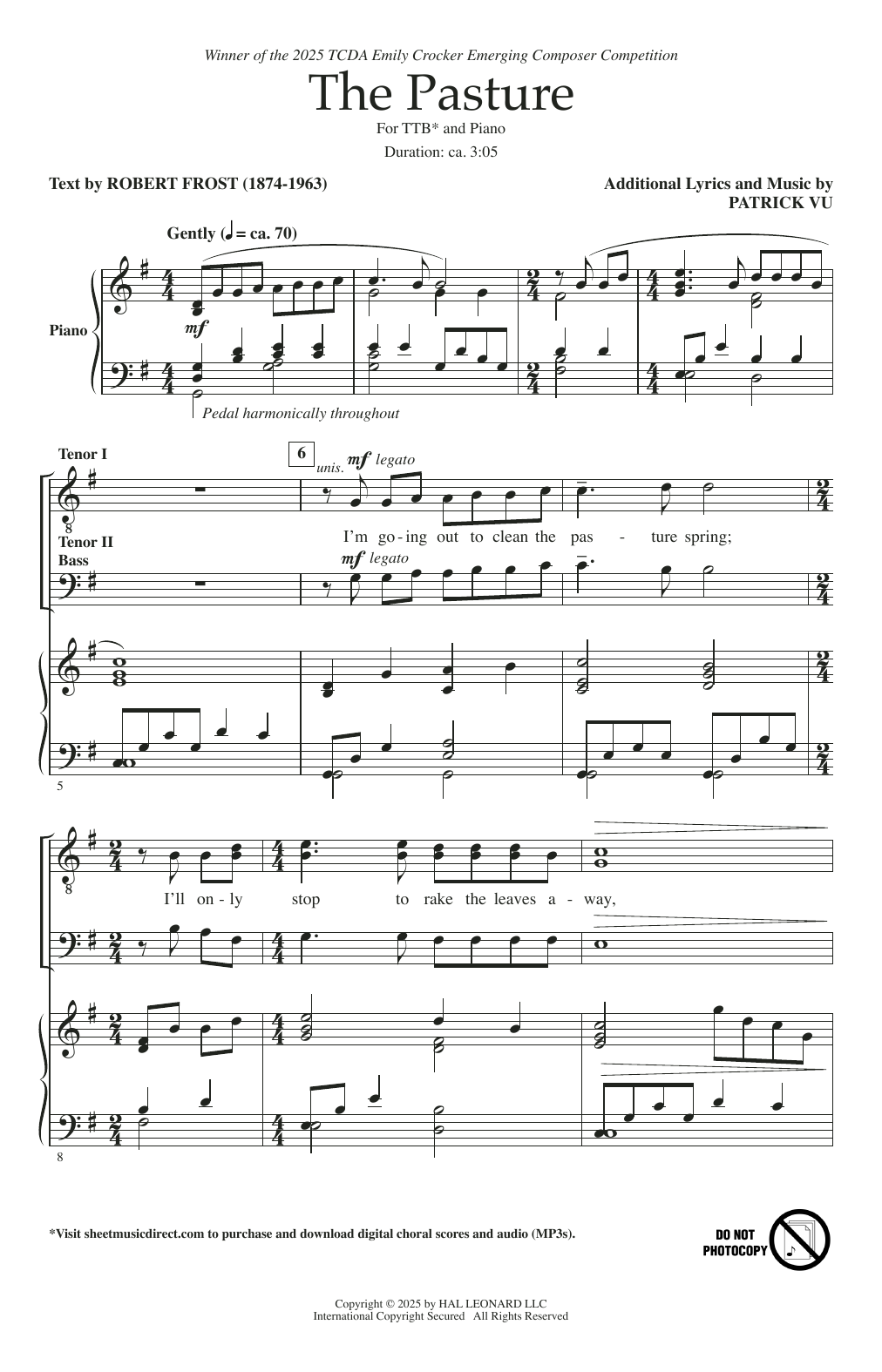 Download Patrick Vu The Pasture Sheet Music and learn how to play Choir PDF digital score in minutes