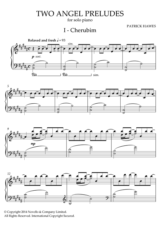 Download Patrick Hawes Two Angel Preludes Sheet Music and learn how to play Piano PDF digital score in minutes