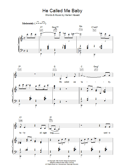 Download Patsy Cline He Called Me Baby Sheet Music and learn how to play Piano, Vocal & Guitar PDF digital score in minutes