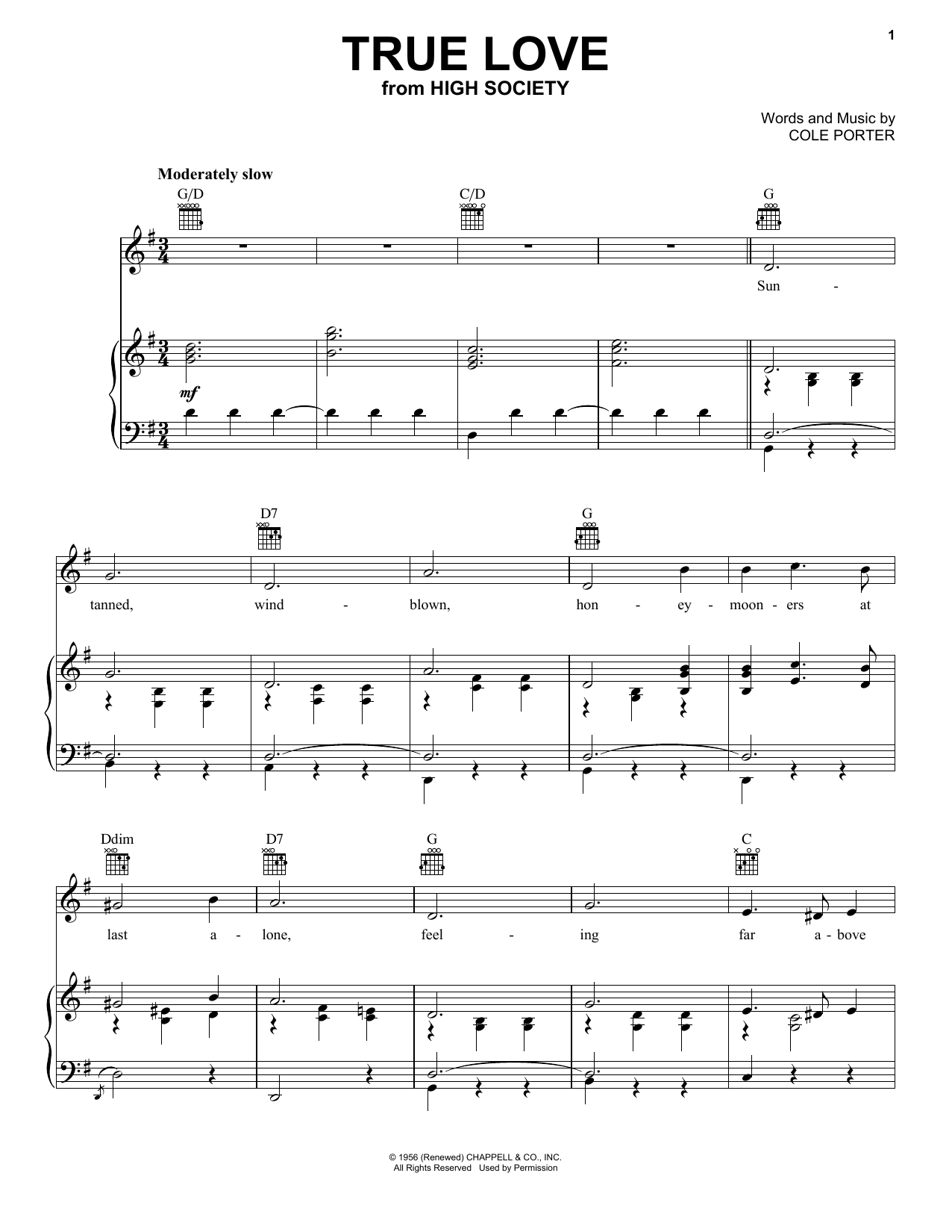 Download Patsy Cline True Love Sheet Music and learn how to play Piano, Vocal & Guitar (Right-Hand Melody) PDF digital score in minutes