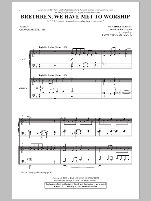 Download Patti Drennan Brethren, We Have Met To Worship Sheet Music and learn how to play SATB Choir PDF digital score in minutes