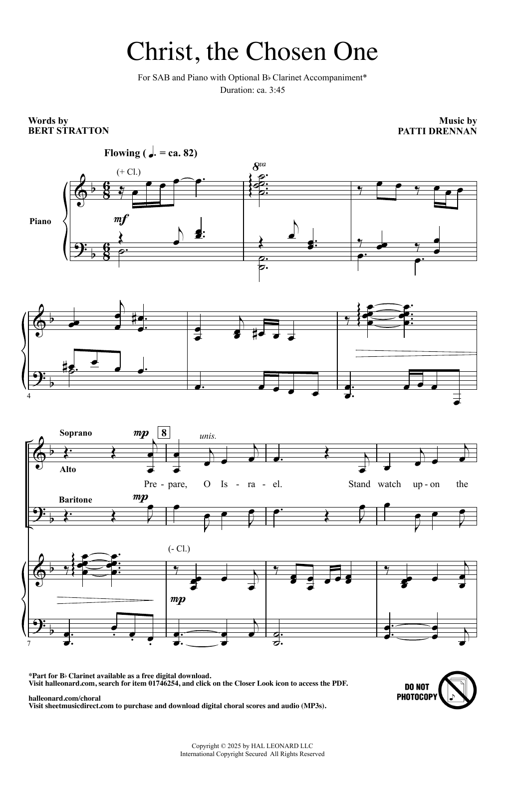 Download Patti Drennan Christ, The Chosen One Sheet Music and learn how to play SAB Choir PDF digital score in minutes
