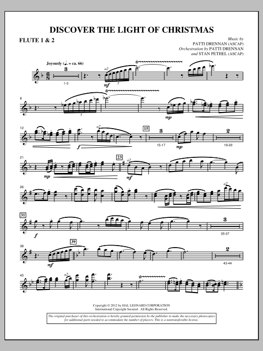 Download Patti Drennan Discover The Light Of Christmas - Flute 1 & 2 Sheet Music and learn how to play Choir Instrumental Pak PDF digital score in minutes