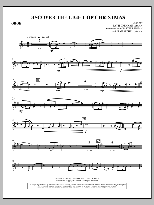 Download Patti Drennan Discover The Light Of Christmas - Oboe Sheet Music and learn how to play Choir Instrumental Pak PDF digital score in minutes
