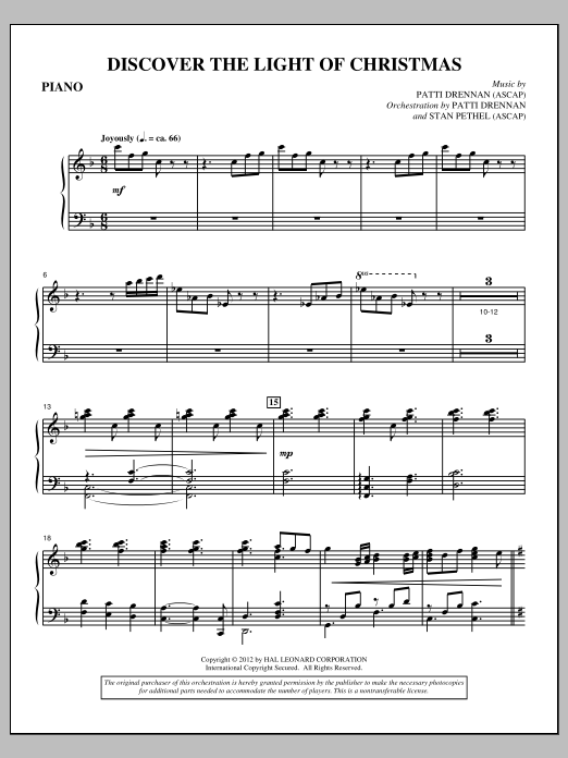 Download Patti Drennan Discover The Light Of Christmas - Piano Sheet Music and learn how to play Choir Instrumental Pak PDF digital score in minutes