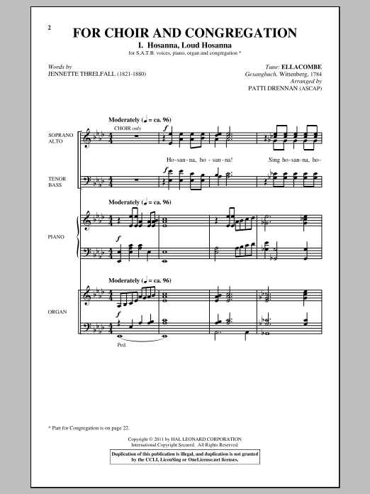 Download Patti Drennan For Choir And Congregation, Volume 2 Sheet Music and learn how to play SATB PDF digital score in minutes