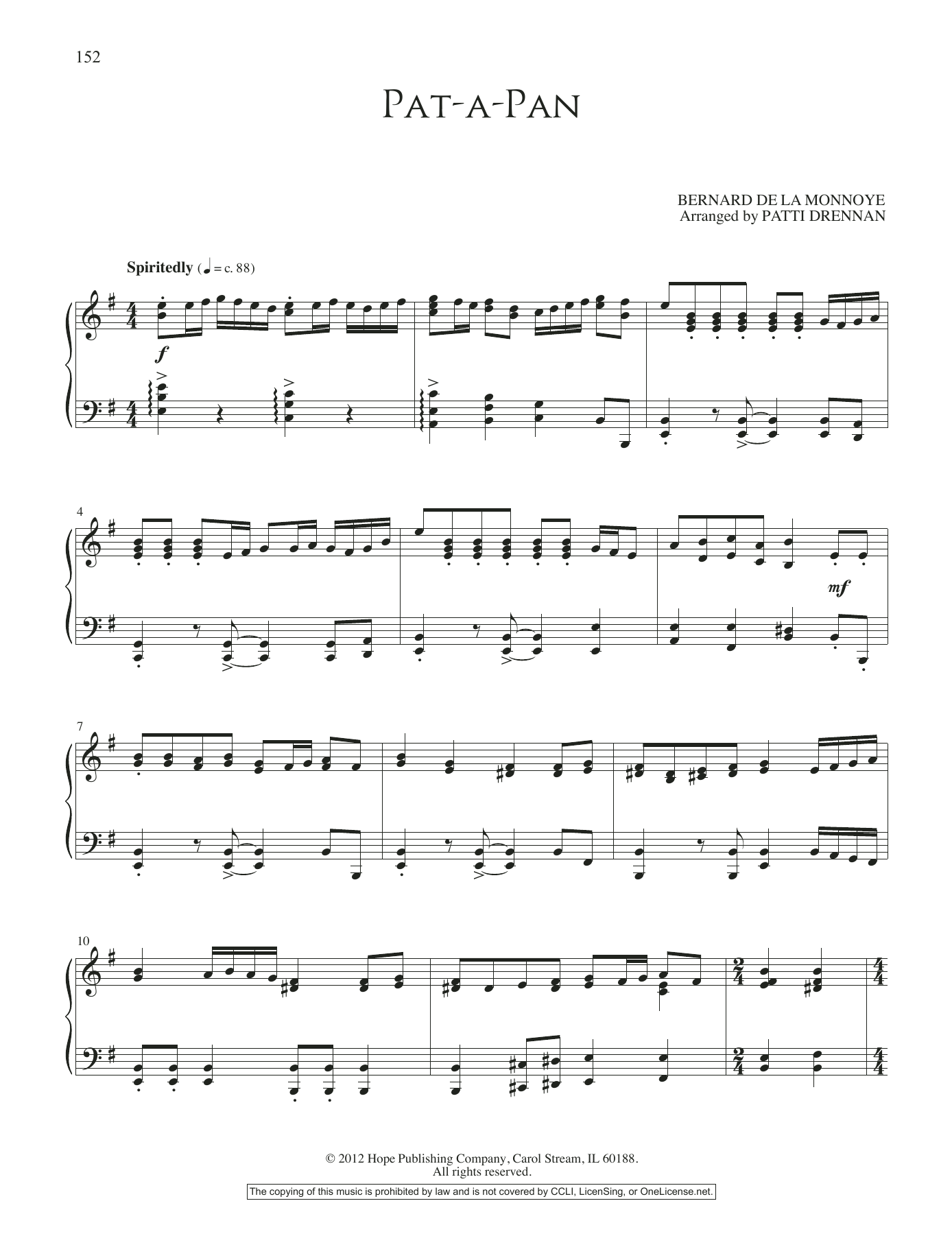 Download Patti Drennan Pat-a-Pan Sheet Music and learn how to play Piano Solo PDF digital score in minutes