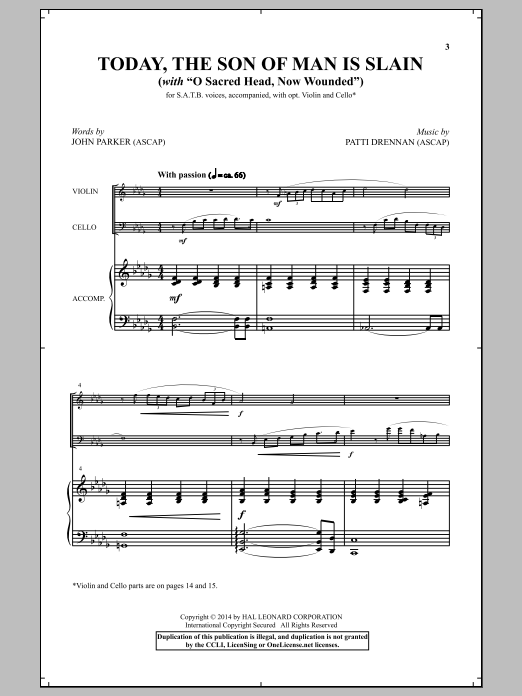 Download John Parker Today, The Son Of Man Is Slain Sheet Music and learn how to play Choral PDF digital score in minutes