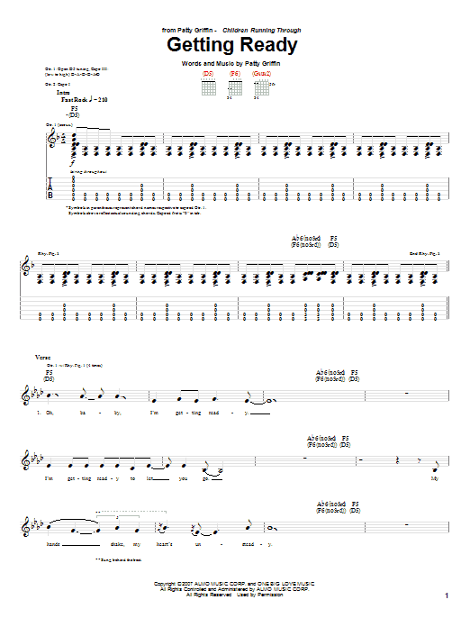 Download Patty Griffin Getting Ready Sheet Music and learn how to play Guitar Tab PDF digital score in minutes