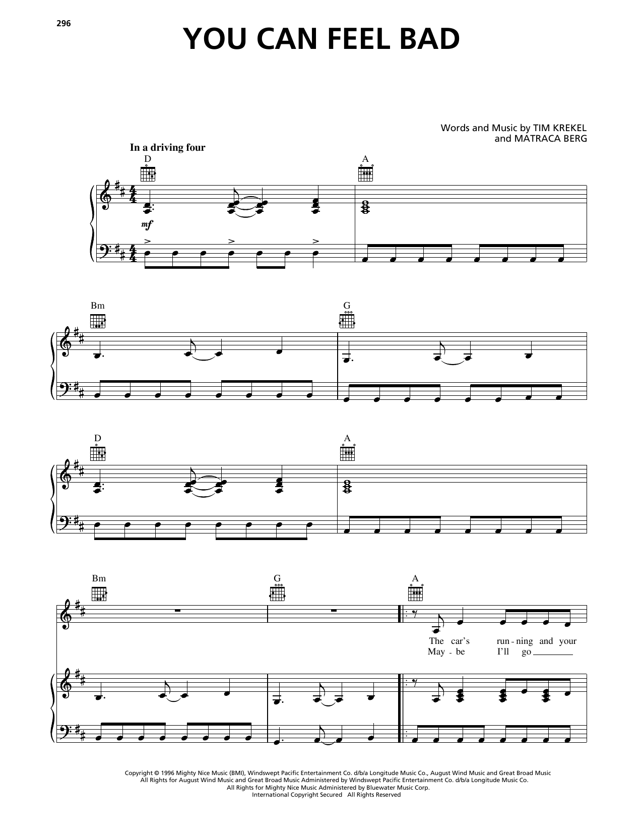 Download Patty Loveless You Can Feel Bad Sheet Music and learn how to play Piano, Vocal & Guitar Chords (Right-Hand Melody) PDF digital score in minutes