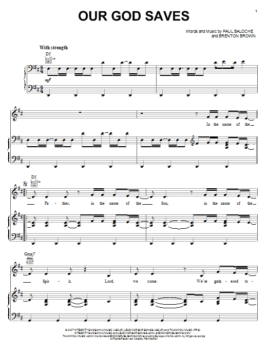 Download Paul Baloche Our God Saves Sheet Music and learn how to play Easy Guitar PDF digital score in minutes
