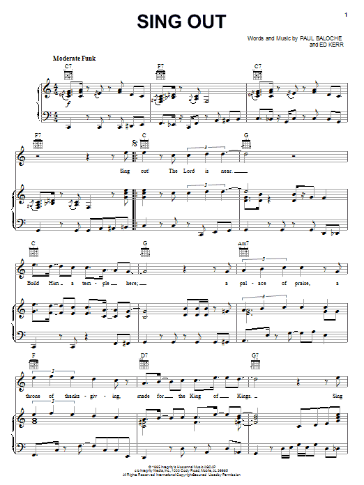 Download Paul Baloche Sing Out Sheet Music and learn how to play Piano, Vocal & Guitar (Right-Hand Melody) PDF digital score in minutes