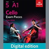 Download or print Paul Bazelaire Bourée d'Auvergne (Grade 5, A1, from the ABRSM Cello Syllabus from 2024) Sheet Music Printable PDF -page score for Classical / arranged Cello Solo SKU: 1341863.
