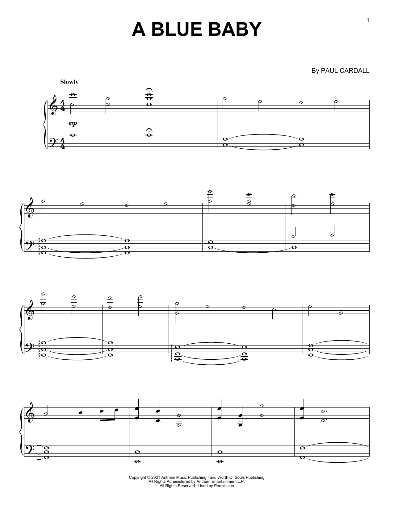 Download Paul Cardall A Blue Baby Sheet Music and learn how to play Piano Solo PDF digital score in minutes