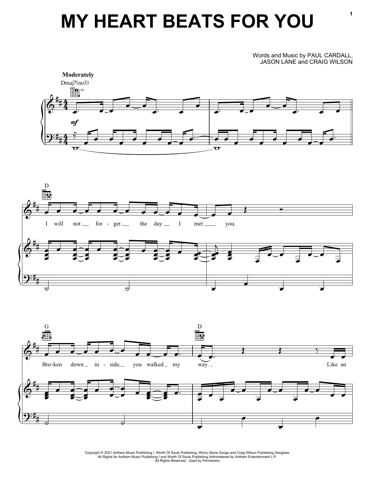 Download Paul Cardall and David Archuleta My Heart Beats For You Sheet Music and learn how to play Piano, Vocal & Guitar Chords (Right-Hand Melody) PDF digital score in minutes