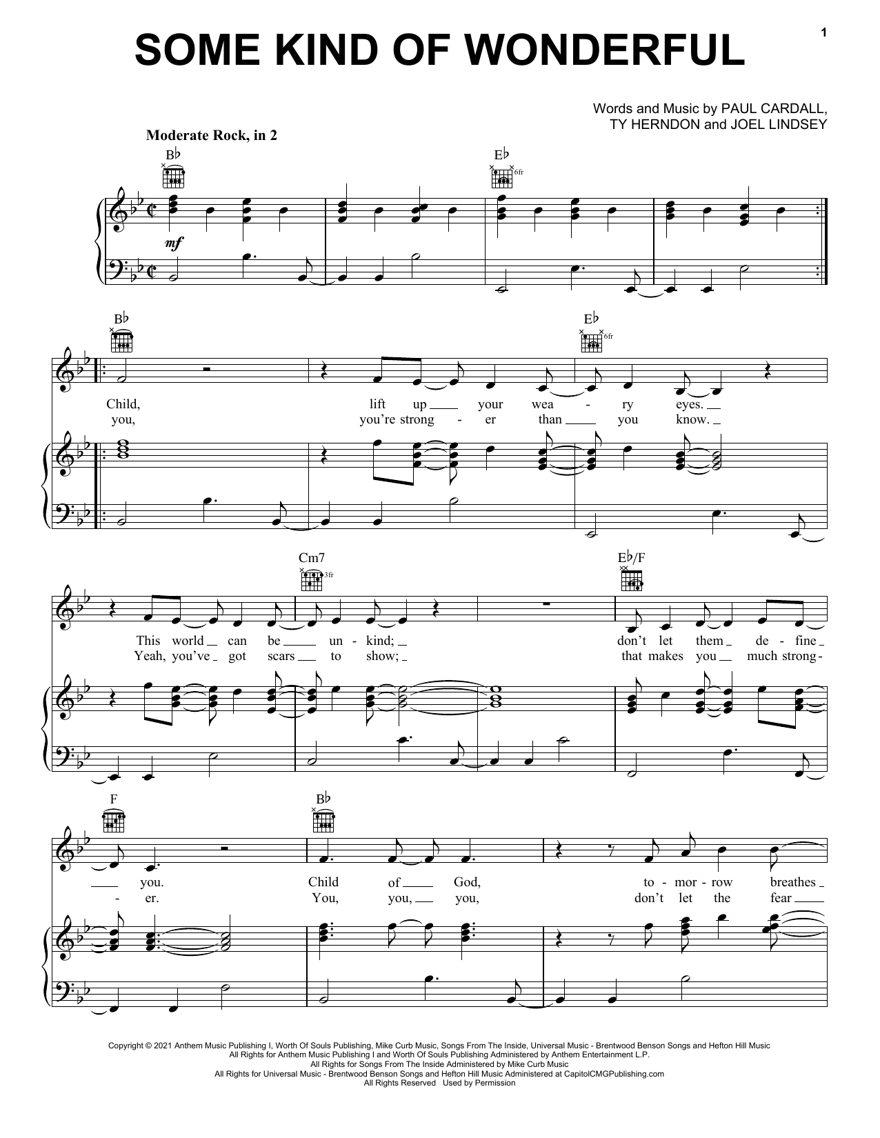 Download Paul Cardall and Ty Herndon Some Kind Of Wonderful Sheet Music and learn how to play Piano, Vocal & Guitar Chords (Right-Hand Melody) PDF digital score in minutes