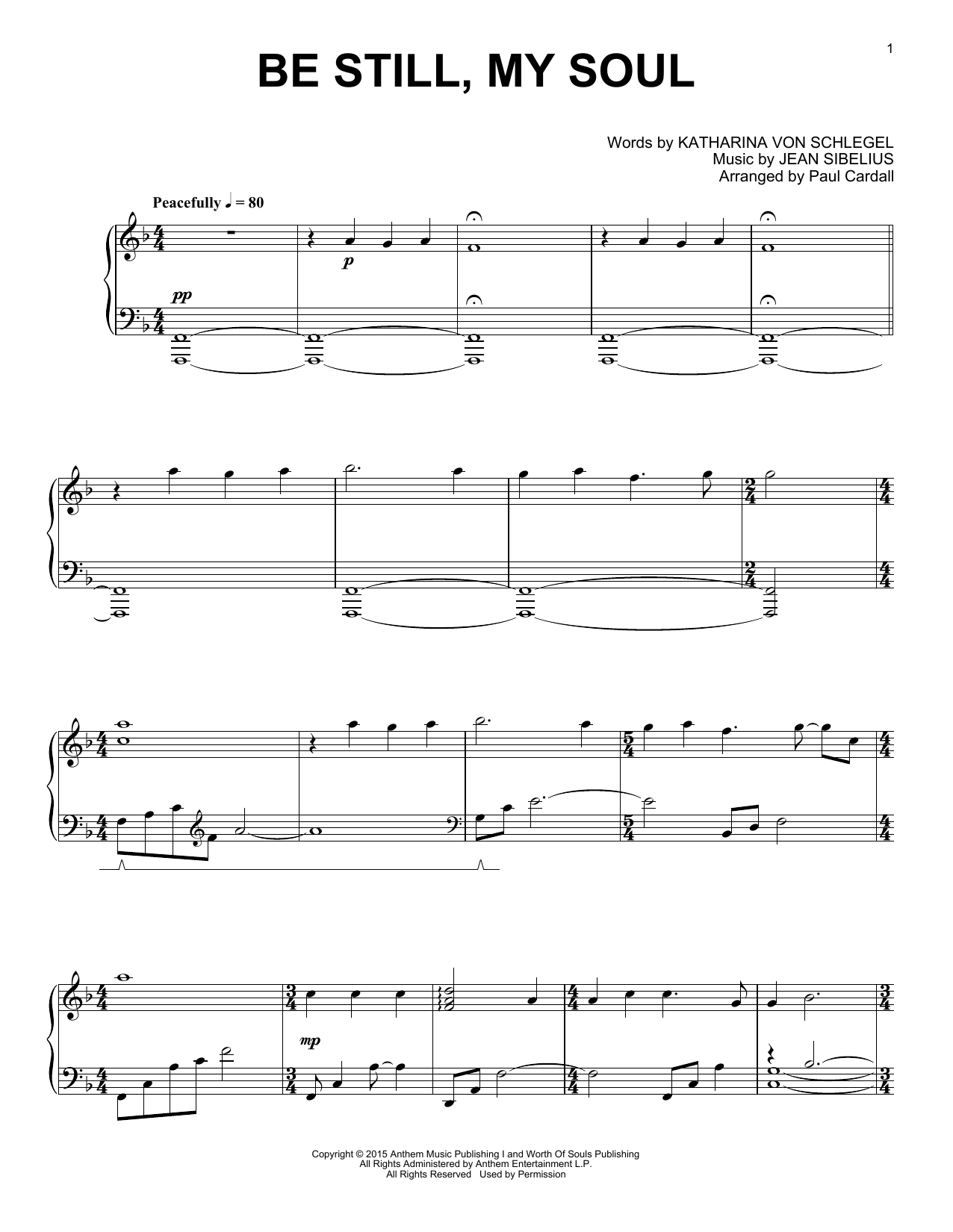 Download Paul Cardall Be Still, My Soul Sheet Music and learn how to play Piano Solo PDF digital score in minutes