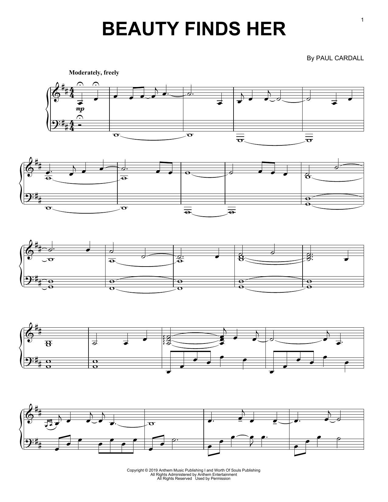 Download Paul Cardall Beauty Finds Her Sheet Music and learn how to play Piano Solo PDF digital score in minutes