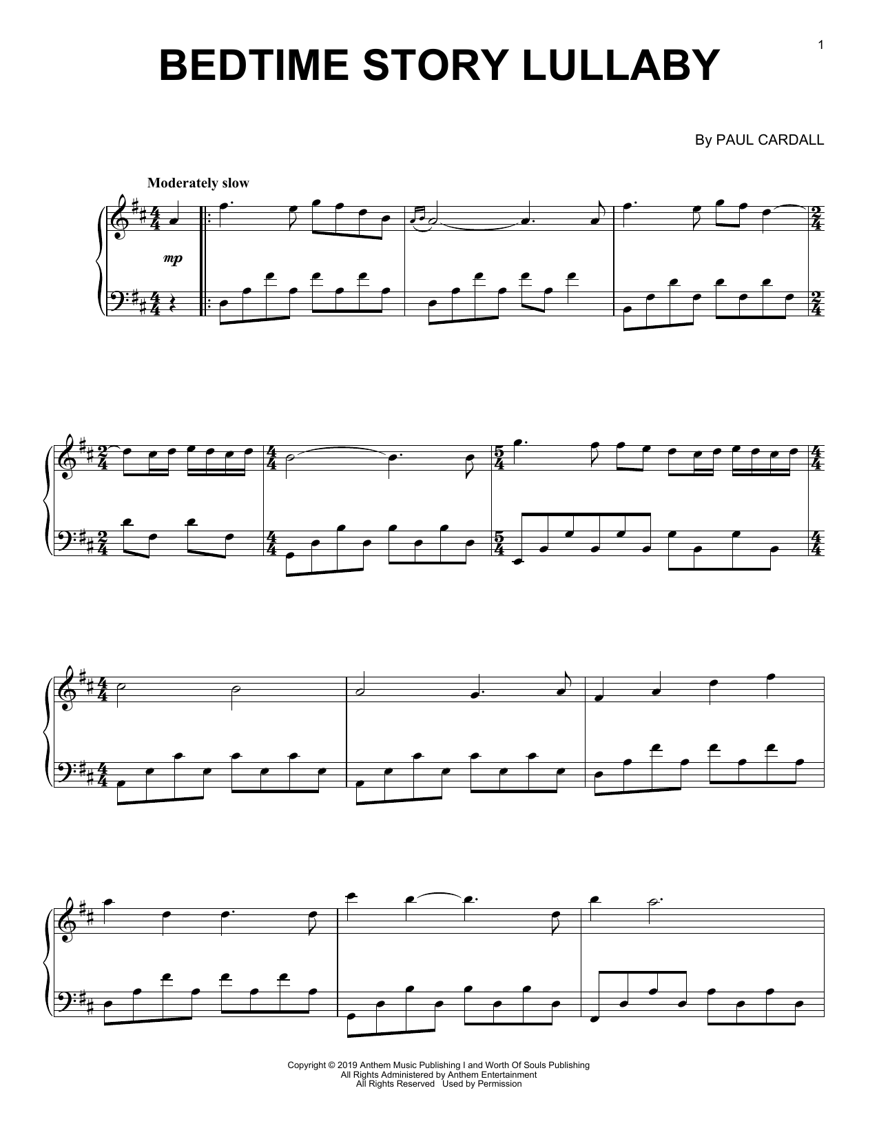 Download Paul Cardall Bedtime Story Lullaby Sheet Music and learn how to play Piano Solo PDF digital score in minutes