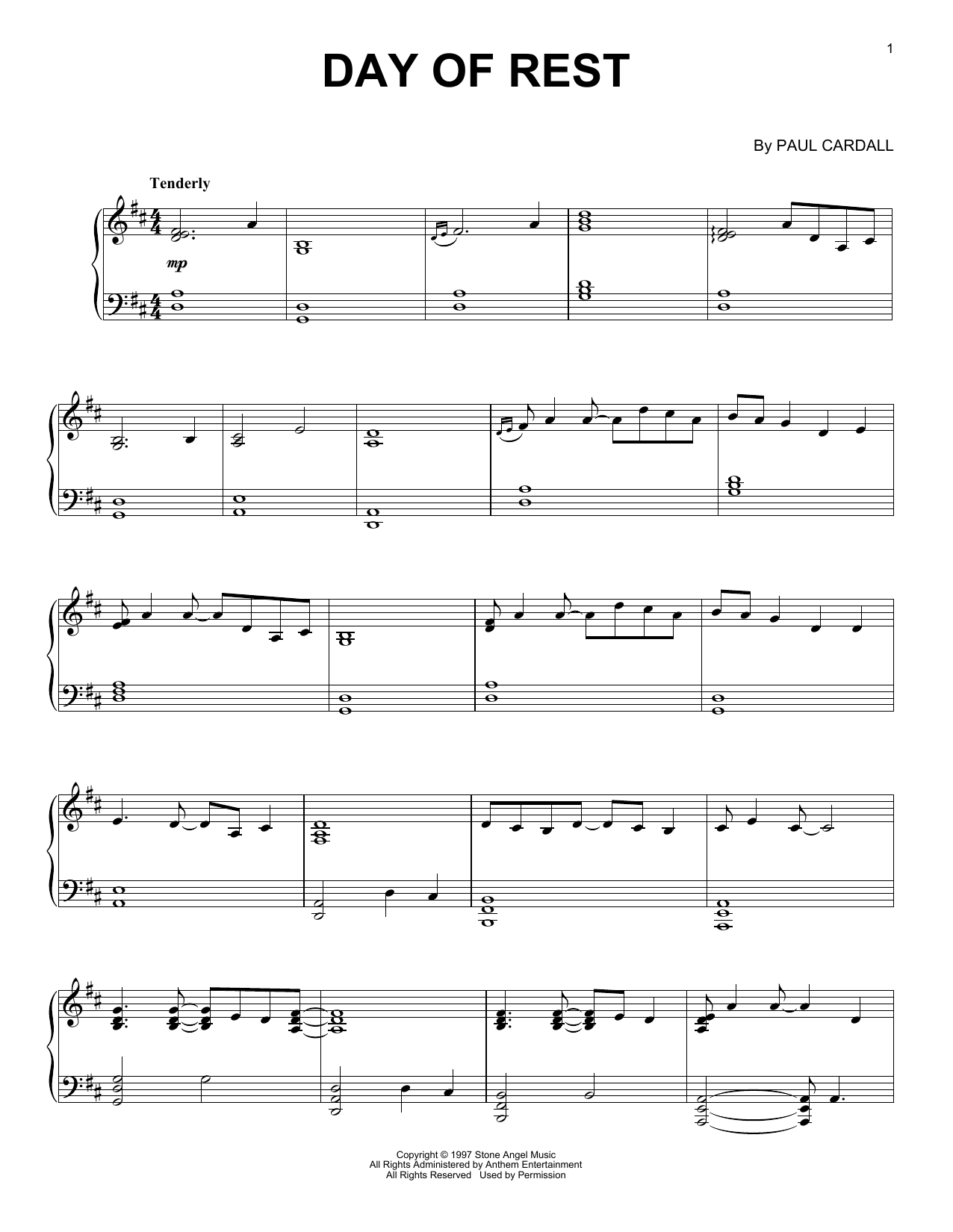 Download Paul Cardall Day Of Rest Sheet Music and learn how to play Piano Solo PDF digital score in minutes