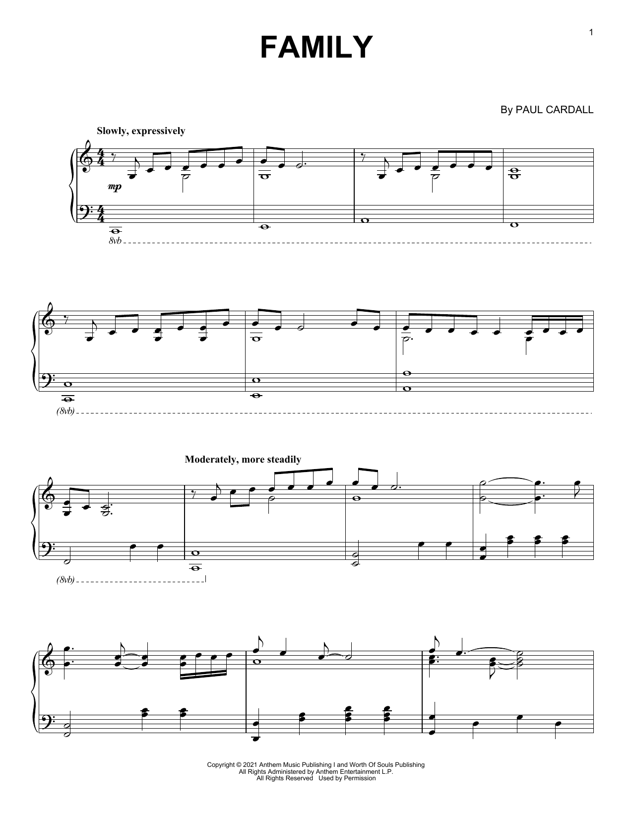 Download Paul Cardall Family Sheet Music and learn how to play Piano Solo PDF digital score in minutes