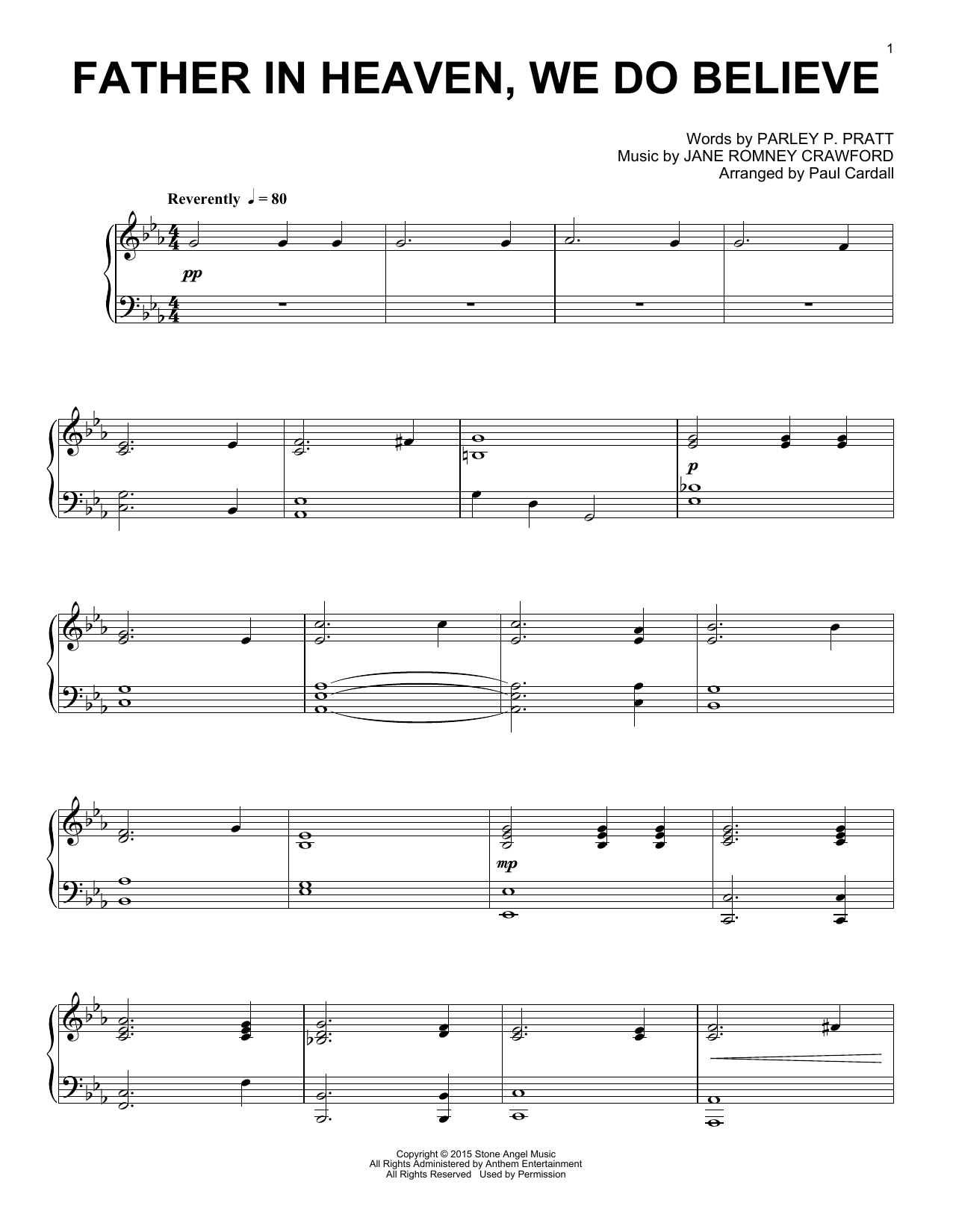 Download Paul Cardall Father In Heaven, We Do Believe Sheet Music and learn how to play Piano Solo PDF digital score in minutes