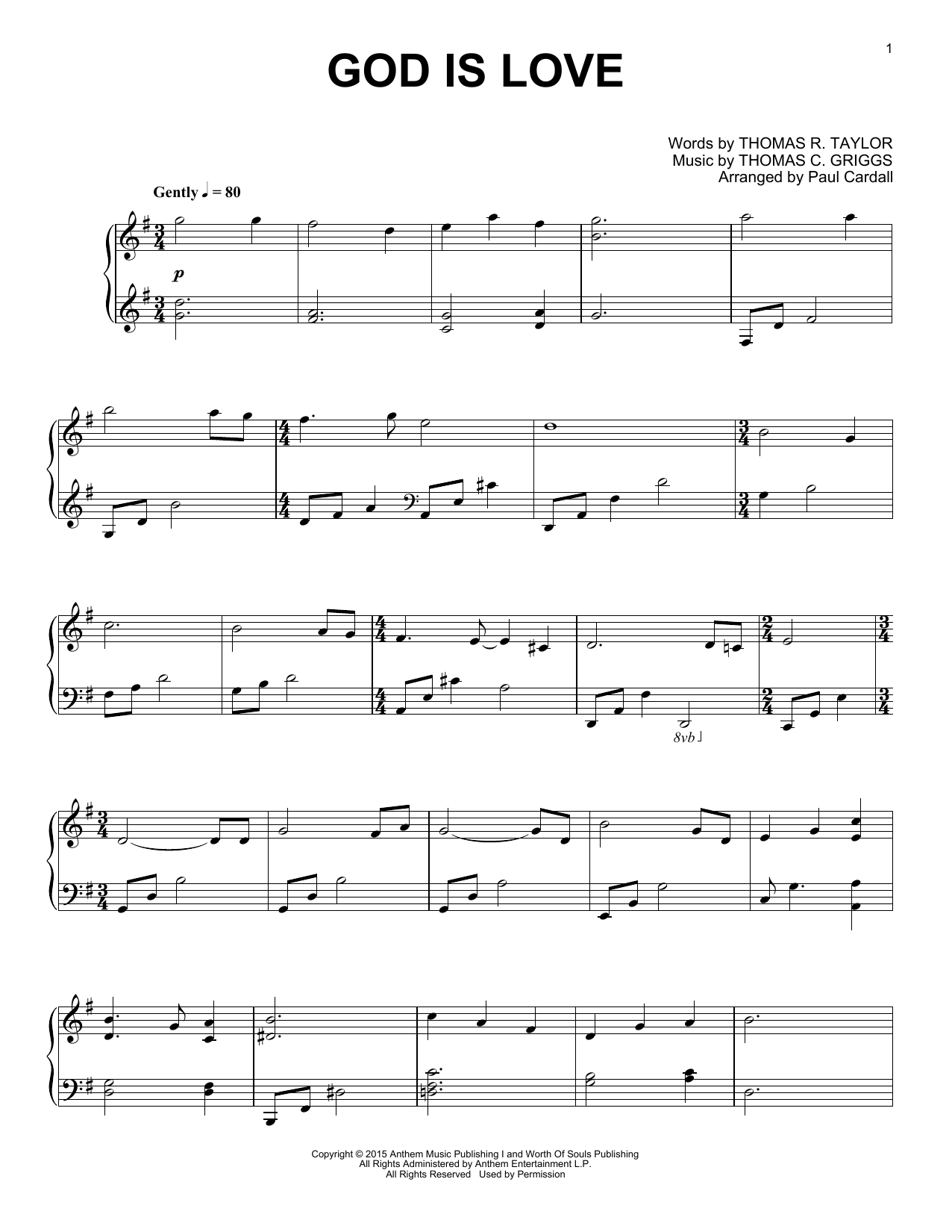 Download Paul Cardall God Is Love Sheet Music and learn how to play Piano Solo PDF digital score in minutes