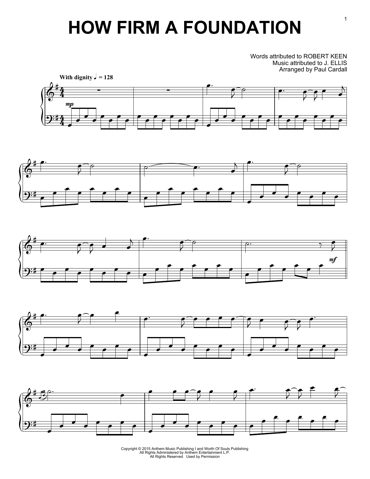 Download Paul Cardall How Firm A Foundation Sheet Music and learn how to play Piano Solo PDF digital score in minutes