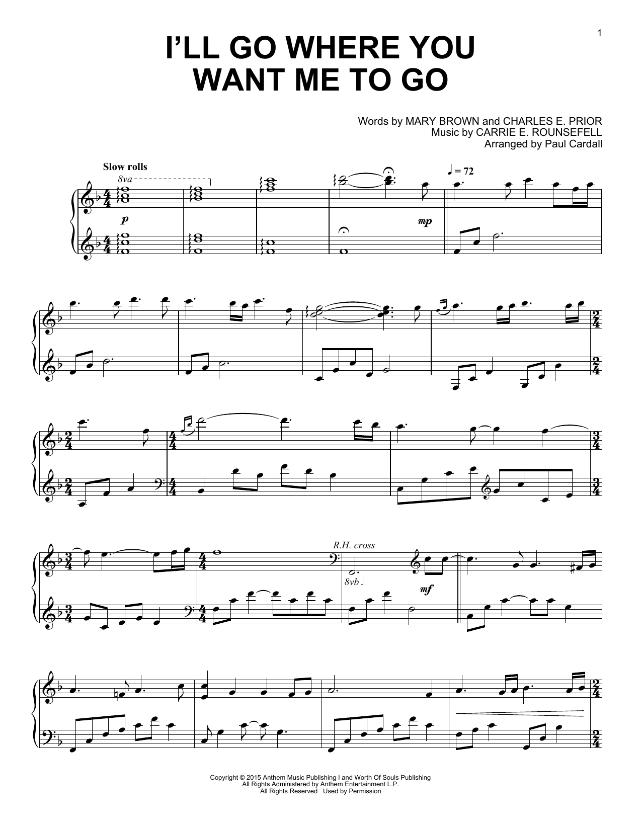 Download Paul Cardall I'll Go Where You Want Me To Go Sheet Music and learn how to play Piano Solo PDF digital score in minutes