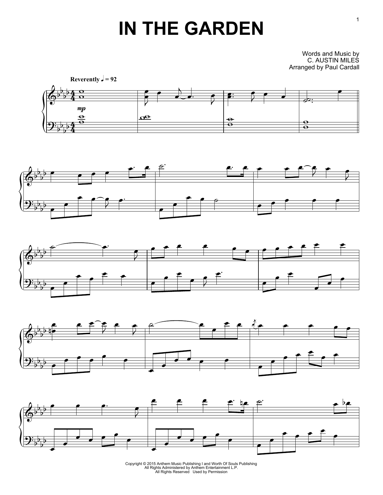 Download Paul Cardall In The Garden Sheet Music and learn how to play Piano Solo PDF digital score in minutes